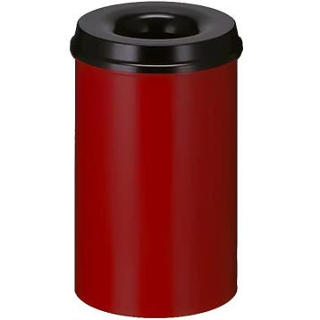 Afvalbak | Metaal | Rood/Zwart | 20L | Open | Vlamdovend |, Verzenden, Nieuw in verpakking