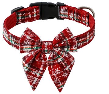 Kerst Hondenhalsband  met grote strik rood/wit, Ophalen of Verzenden, Nieuw
