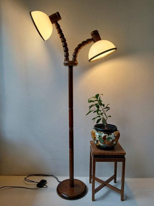Steinhauer - Staande lamp - Eik - Vintage, Antiek en Kunst, Kunst | Designobjecten