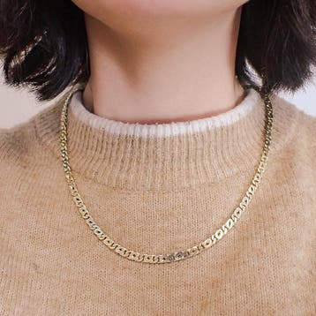 Tricolor gouden herenketting., Ophalen of Verzenden, Gebruikt, Goud, Goud
