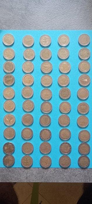 Europa. 2 Euro Various Years (50 coins) (Zonder