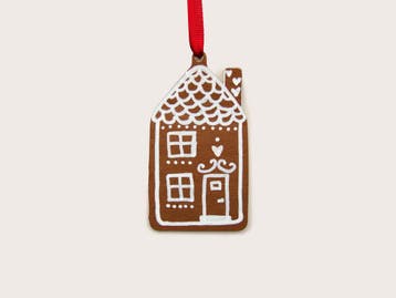 Kerstornament Peperkoekhuisje - Handbeschilderd - Hout -..., Diversen, Kerst, Ophalen of Verzenden, Nieuw