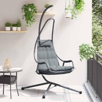 vidaXL Hangende ei-stoel Staal 94 x 107 x 196,5 cm Antraciet, Verzenden, Nieuw, Metaal