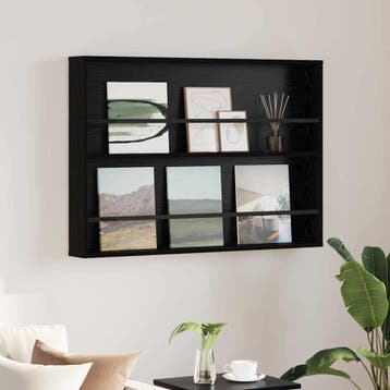 vidaXL Tijdschrift Rek Zwart Eiken 100 x 12 x 70 cm Bewerkt, Verzenden, Nieuw