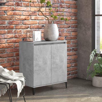 vidaXL Dressoir 60x35x70 cm bewerkt hout betongrijs, Verzenden, Nieuw, 50 tot 100 cm, 25 tot 50 cm