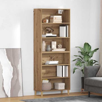 vidaXL buffetkast Artisan Eiken 69,5 x 32,5 x 180 cm Bewerkt, Minder dan 50 cm, Verzenden, Nieuw, Minder dan 100 cm