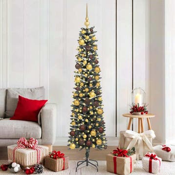 vidaXL Kunstkerstboom met 300 LED Groen 180 cm PVC en, Verzenden, Nieuw