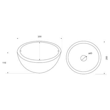 Waskom Differnz Boomer 20x10 cm Marmer Wit, Ophalen of Verzenden, Nieuw