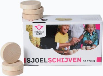 Set sjSjoelschijven Berkenhout Groot – Set van 30 Hol, Ophalen of Verzenden, Zo goed als nieuw
