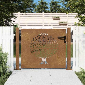 vidaXL Poort 100x75 cm boomontwerp cortenstaal, Verzenden, Nieuw