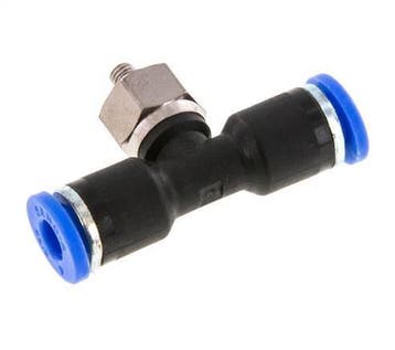 4mm x M 3 inline T-stuk Staal/PA66 Insteekfitting, Verzenden, Nieuw