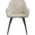 Stoel Marilyn, fluweeloptiek, gestikt - crème/zwart, Set van, Verzenden, Nieuw