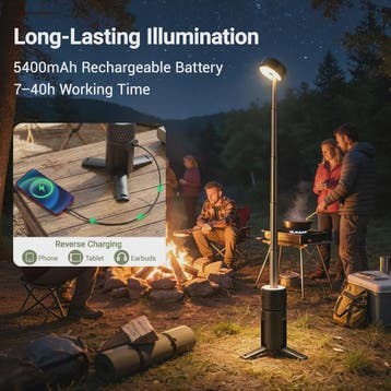 Telescopische Campinglamp met LED, Draagbare Noodverlichting, Verzenden, Nieuw