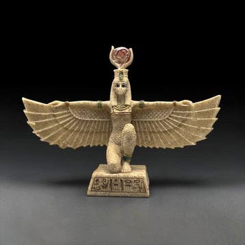 Replica van het oude Egyptische Standbeeld van de Vleugelige