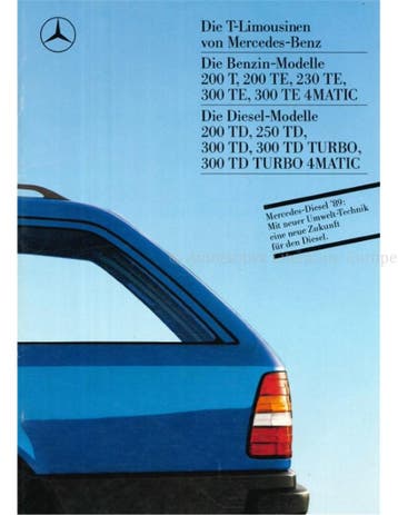 1989 MERCEDES BENZ E KLASSE T BROCHURE DUITS, Boeken, Nieuw, Author