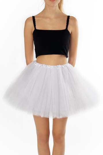 KIMU® Tutu Wit Tule Rokje 98 104 110 116 Witte Petticoat Rok, Kinderen en Baby's, Carnavalskleding en Verkleedspullen, Ophalen of Verzenden