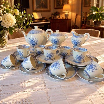 Manufacture Haviland - Tafelservies (27) - bloemboeketten en