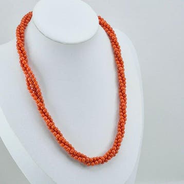 Koraal - Zilver - Halsketting - CORALLO MEDITERRANEO, Nieuw