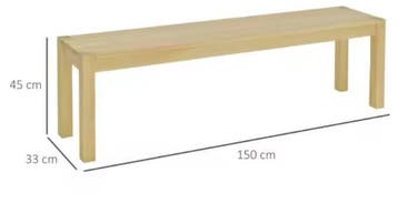 Houten Eetbank 150 cm – 3-Zits Landelijke Grenen Bank, Verzenden, Nieuw