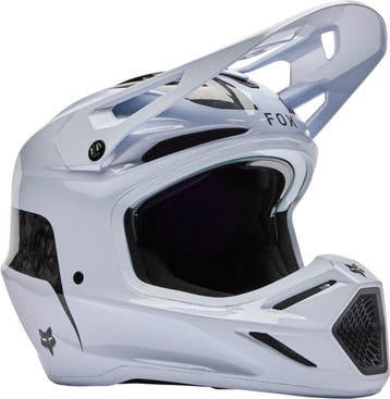 FOX V3 RS Fracture Carbon Wit Crosshelm, Motoren, Kleding | Motorhelmen, Nieuw met kaartje, Overige merken, Heren, Offroadhelm