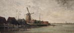 Jacob Maris (1837-1899) - Hollands rivierlandschap met molen