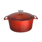 Vogue ronde inductie braadpan rood 4L, Verzenden, Nieuw