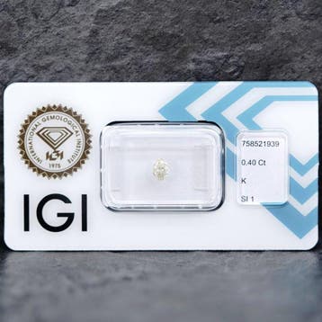 1 pcs Diamant (Natuurlijk) - 0.40 ct - Ovaal - K - SI1 -, Nieuw
