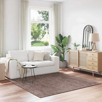 vidaXL Antislip Shaggy Tapijt Bruin 200 x 200 cm PP, Verzenden, Nieuw, Bruin