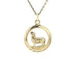 Gouden sterrenbeeld hanger Ram 14 karaat, Verzenden, Zo goed als nieuw, Goud