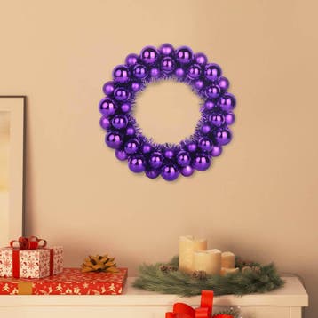 vidaXL Kerstbal Kransen 2 st Lila 33 x 33 x 7 cm Polystyreen, Verzenden, Nieuw
