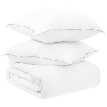 vidaXL Dekbedset 2 st 155 x 220 cm Zomer 150 gsm Bamboevezel, Verzenden, Nieuw, Wit