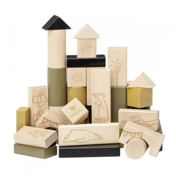Micki Premium houten blokken (40 stuks) (Poppenhuizen), Ophalen of Verzenden, Nieuw
