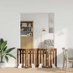 vidaXL Opvouwbaar huisdierhek 4 pcs Eikenhout 201 x 38 x 70, Dieren en Toebehoren, Honden-accessoires, Verzenden, Nieuw