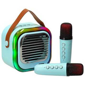 Retro Karaoke Set Met 2 Microfoons - Draagbare Bluetooth USB, Ophalen of Verzenden, Nieuw