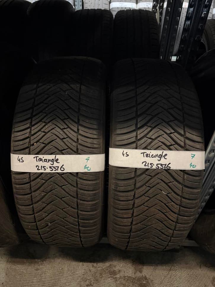 215-55-16 Triangle ALL SEASON 7mm Incl Montage 215 55 16, Auto-onderdelen, Banden en Velgen, 16 inch, All Season, 215 mm, Personenwagen