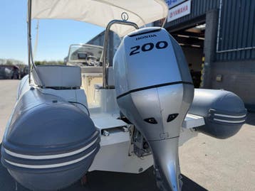 Zodiac N-ZO 680 RIB + Honda 200pk + trailer. Complete set!, Watersport en Boten, Ophalen, Gebruikt, Zodiac, Benzine