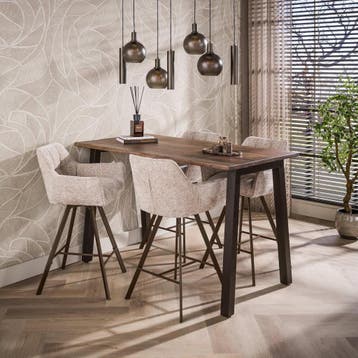 *WOONWINKEL* Bartafel Acaciahout Met Staal, Verzenden, Nieuw