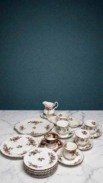 Royal Albert - Tafelservies (25) - mosroos; tuin in Engelse