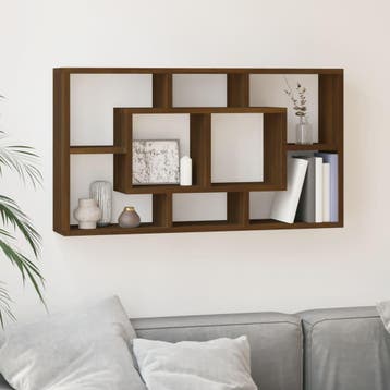vidaXL Wandschap 8 vakken bruineiken, Verzenden, Nieuw