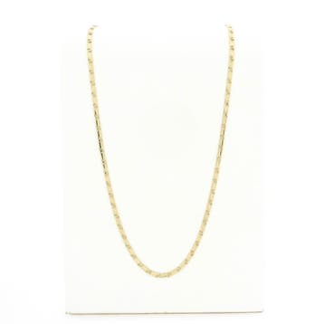 Gouden gesloten Figaro schakelketting, Sieraden, Tassen en Uiterlijk, Kettingen, Ophalen of Verzenden, Gebruikt, Goud, Goud