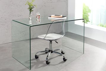 Extravagante glazen eettafel FANTOME 120cm transparant, Ophalen of Verzenden, Nieuw in verpakking