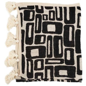 Bazar Bizar De Aztec Bedsprei - Naturel Zwart - Plaid -, Ophalen of Verzenden, Zo goed als nieuw