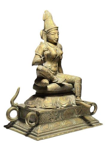 sculptuur, Early 20th-Century South Indian Bronze Parvati –