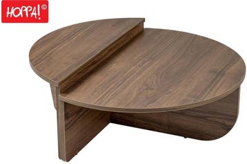 ASHOP-STR-1218OK Koffietafel Okkernoot Van 79 Voor 33, Huis en Inrichting, 50 tot 100 cm, 100 tot 150 cm, Rond, Ophalen of Verzenden