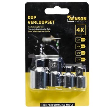 Benson Verloopadapterset - Verchroomd staal - 4-delig - B..., Ophalen of Verzenden, Nieuw
