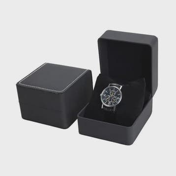 Stijlvolle Zwarte Horloge Cadeaubox - PU Leer, Inclusief Kus, Verzenden, Nieuw