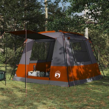 vidaXL Partytent 10-persoons Grijs en Oranje, Verzenden, Nieuw, Tot en met 2