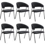 Eetkamerstoel Bedano, gestoffeerd, geweven stof, 150 kg - zw, Huis en Inrichting, Stoelen, Verzenden, Nieuw