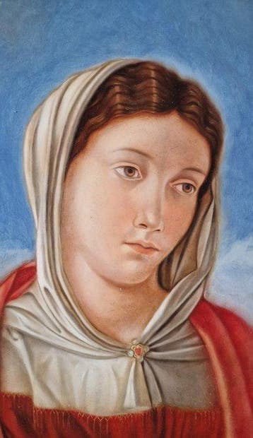 Carlo Esposito (XX) - Madonna, olio su tela, pittura, Antiek en Kunst