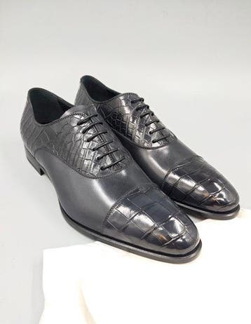 Dami-Semi-Crocodile-44.5 Oxfords-Toe Cap - Veterschoenen -, Nieuw